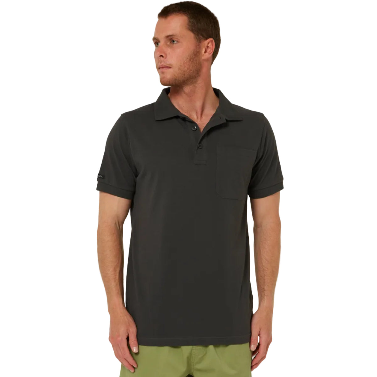 Pilbara Mens Classic Pocket Polo - Charcoal