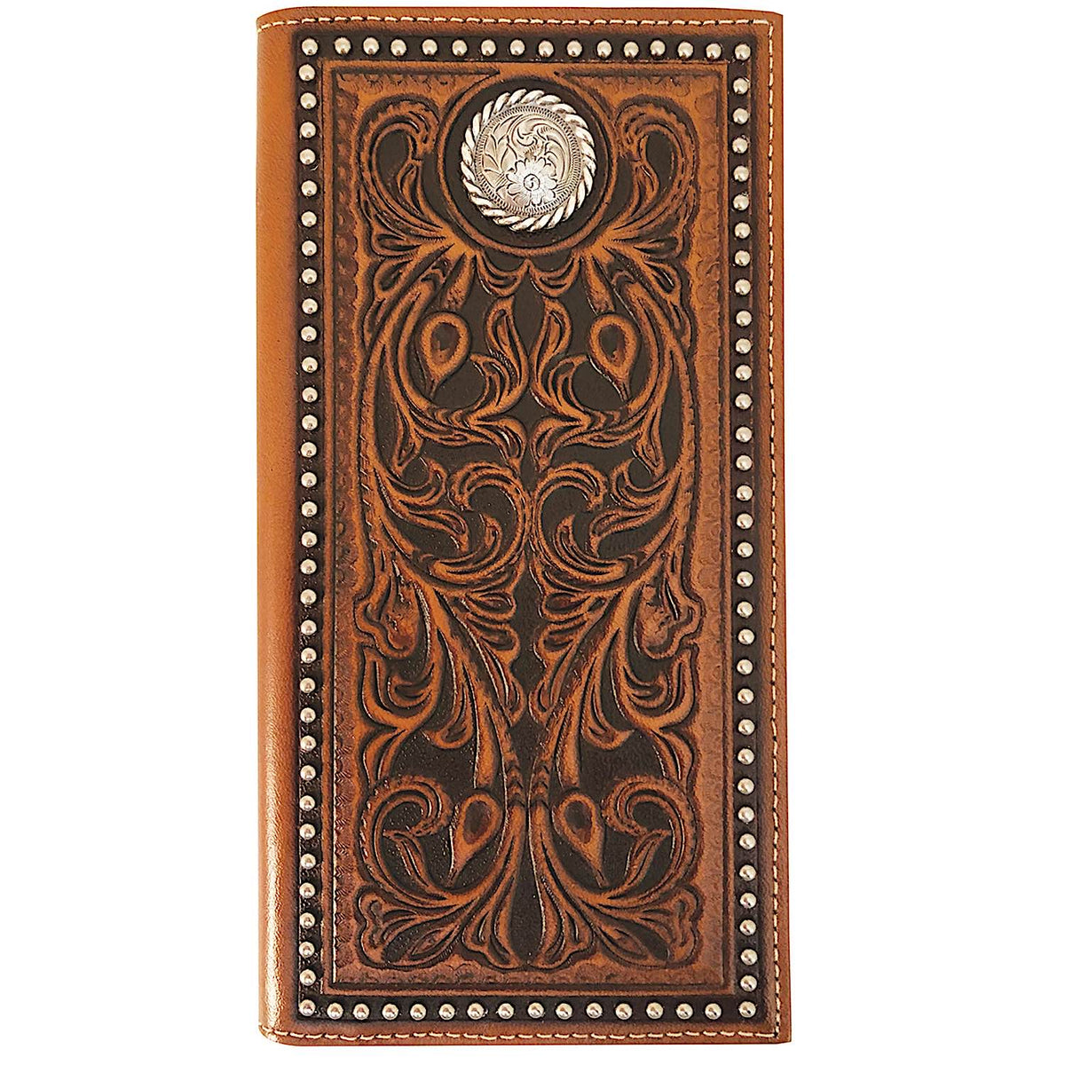 Roper Wallet Rodeo Tooled Leather - Tan