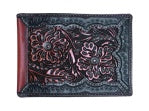 Roper Wallet - Bi-Fold Tooled Leather Dark Brown