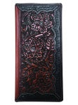 Roper Wallet - Rodeo Tooled Leather Dark Brown