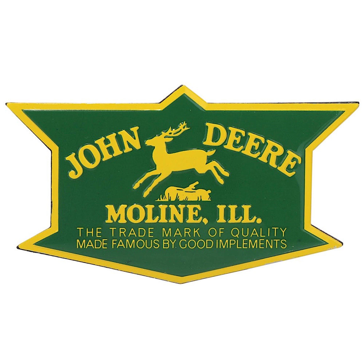 John Deere Vintage Badge Embossed Metal Magnet - Small