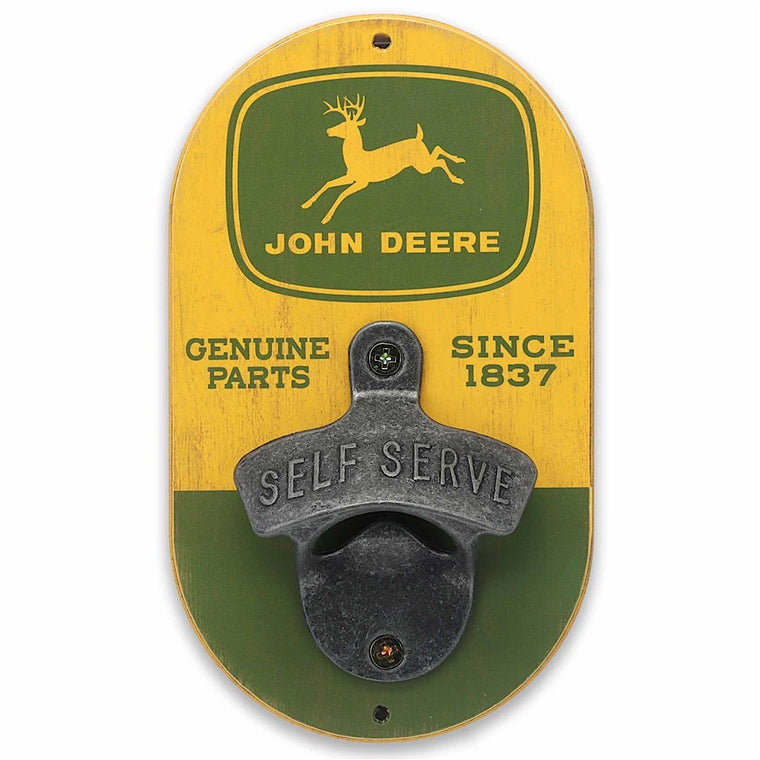 John Deere Wooden Wall Mounted Bottle Opener