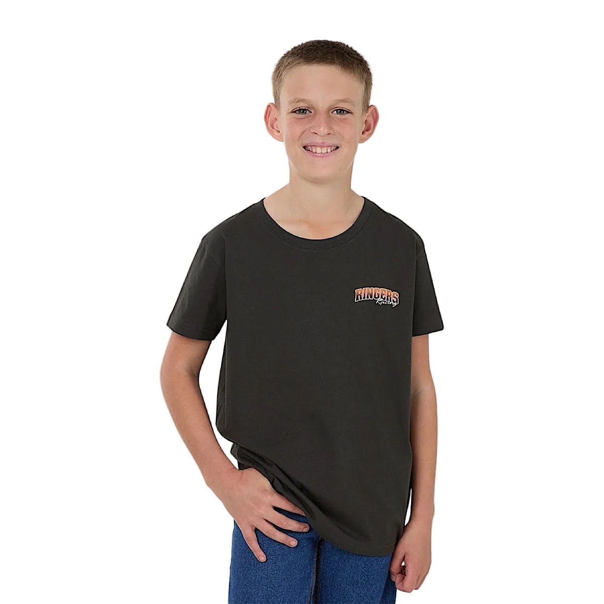 Ringers Western Boys Ringers Racing T-Shirt - Charcoal