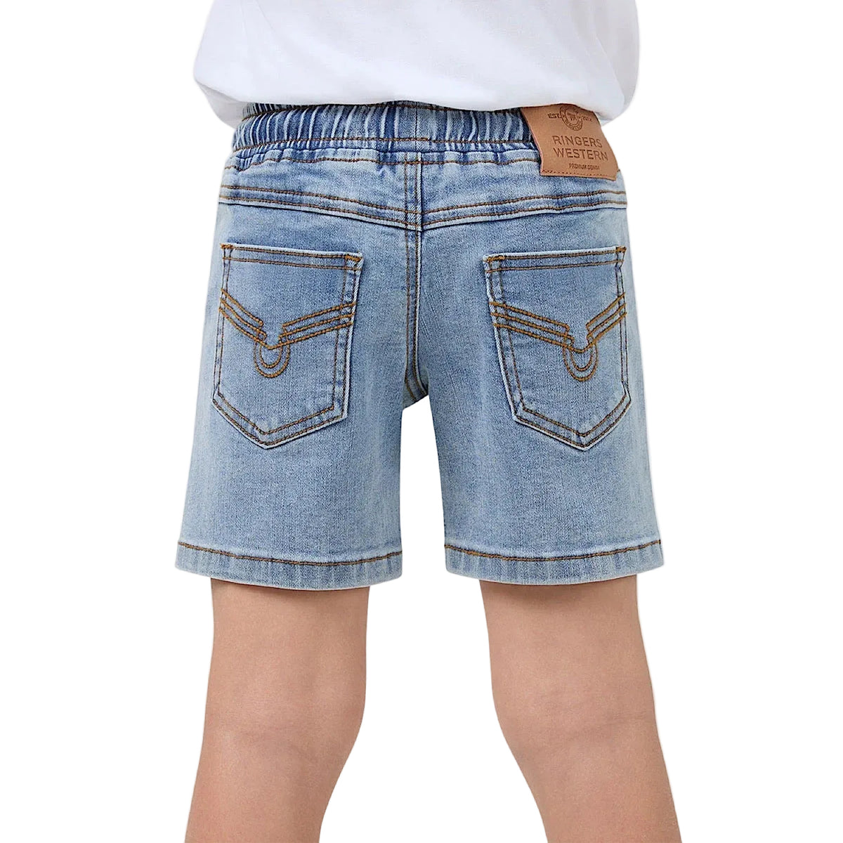Ringers Western Boys Rustler Elastic Waist Short - Light Blue
