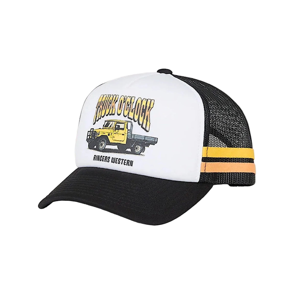 Ringers Western Kid's Truck O'Clock Boys Foam Trucker Cap - White / Black