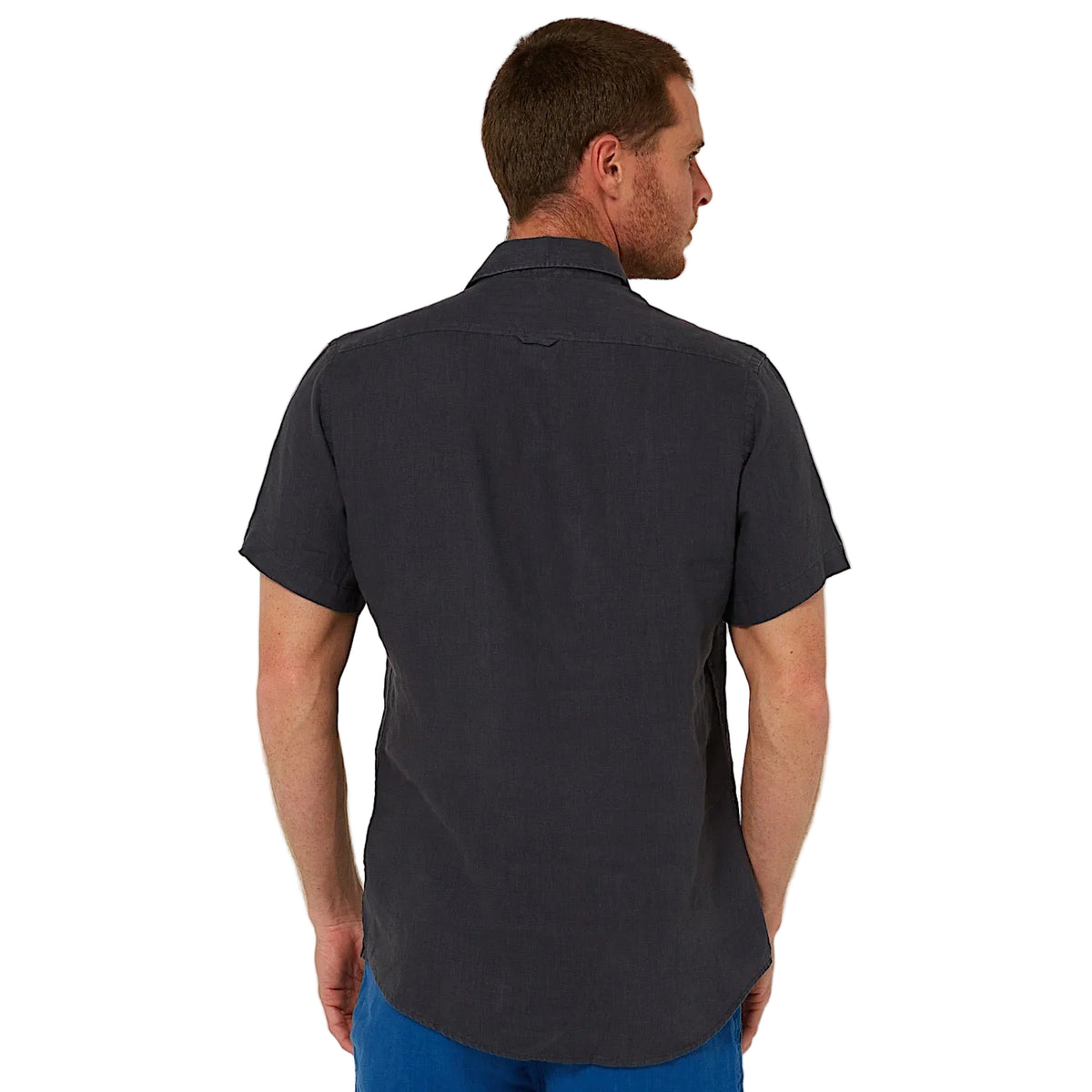 Pilbara Men's Linen Short Sleeve Shirt - Charcoal
