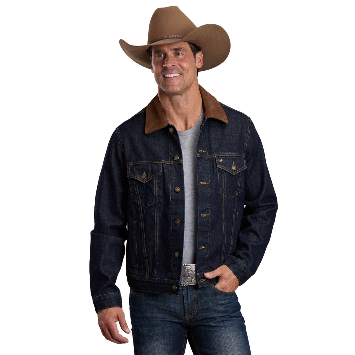 Stetson Men's 160th Anniversary Collection Raw Denim Jacket - Blue