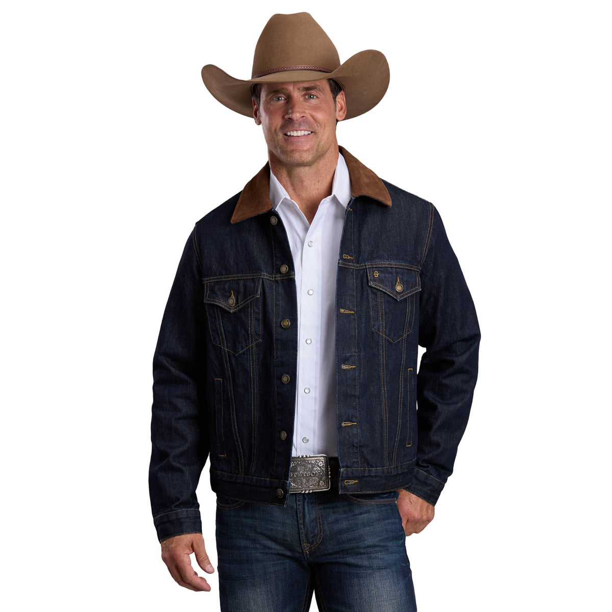 Stetson Men's 160th Anniversary Collection Raw Denim Jacket - Blue