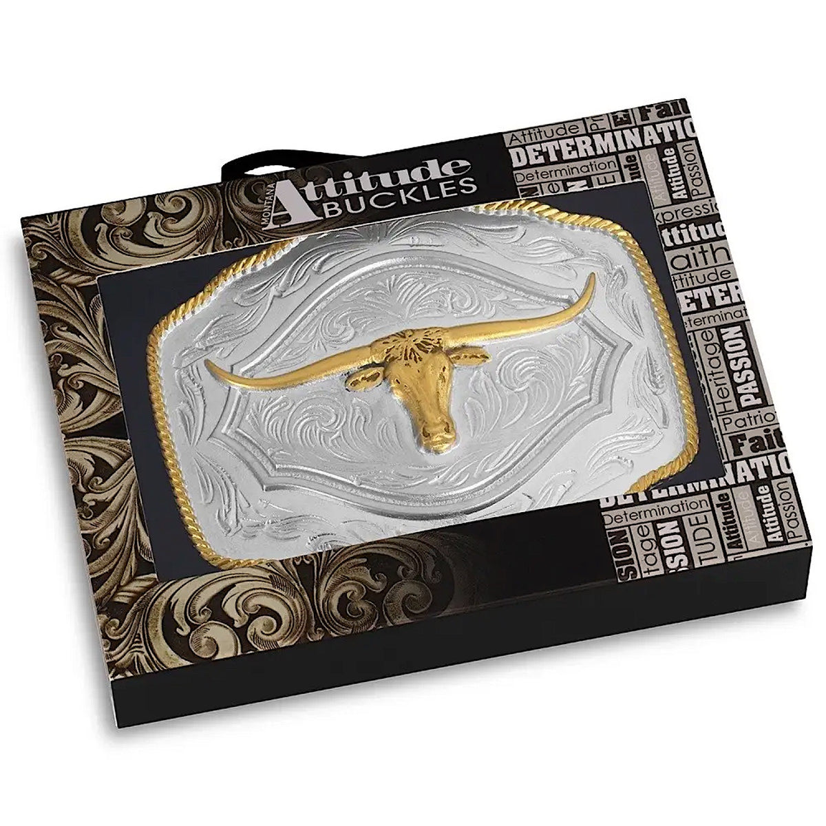 Montana Silversmiths On The Range Longhorn Belt Buckle