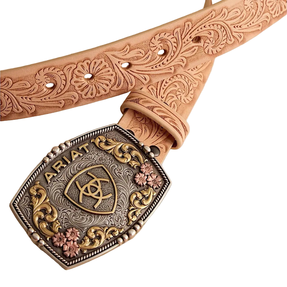 Ariat Women's Floral Embossed Belt - Natural