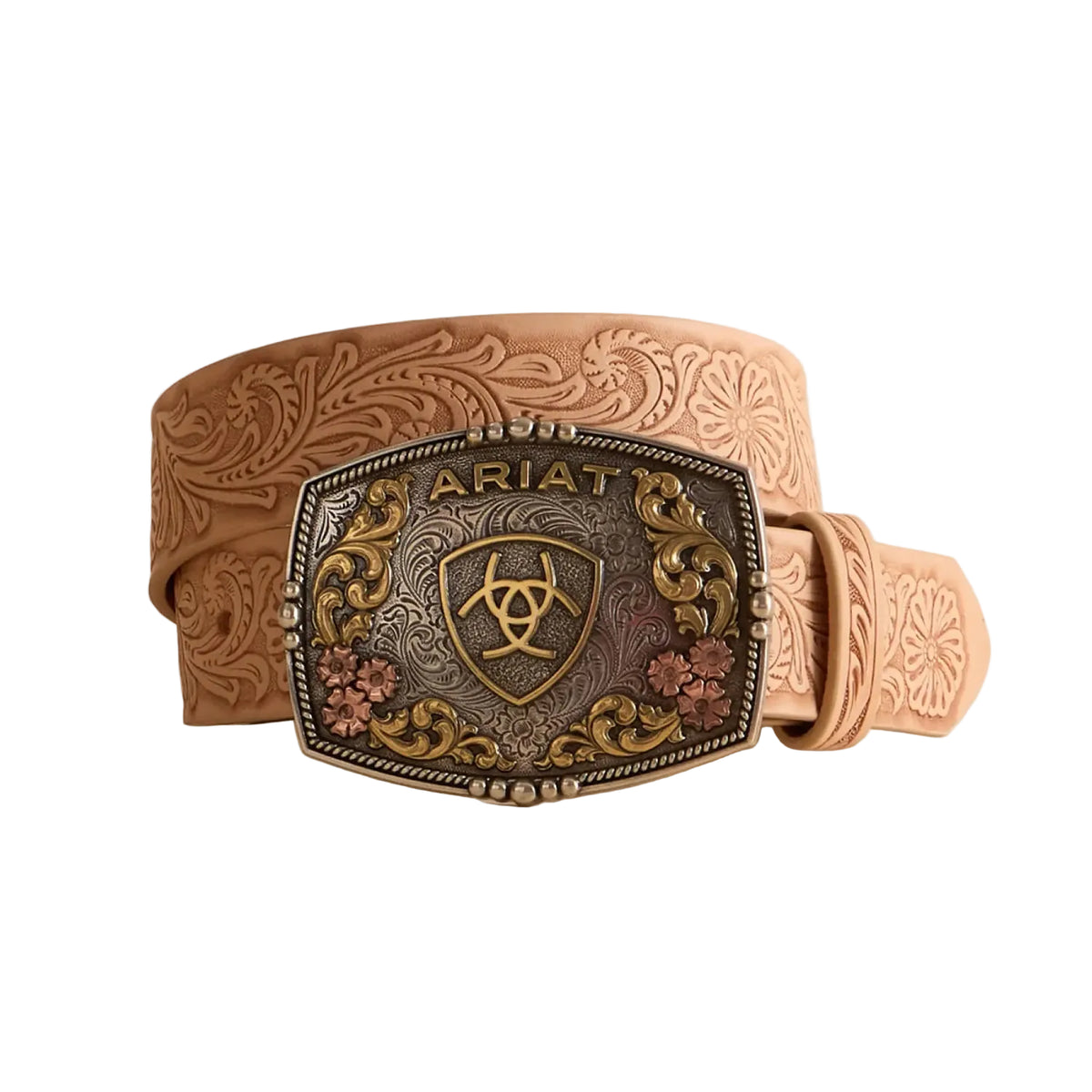 Ariat Women's Floral Embossed Belt - Natural
