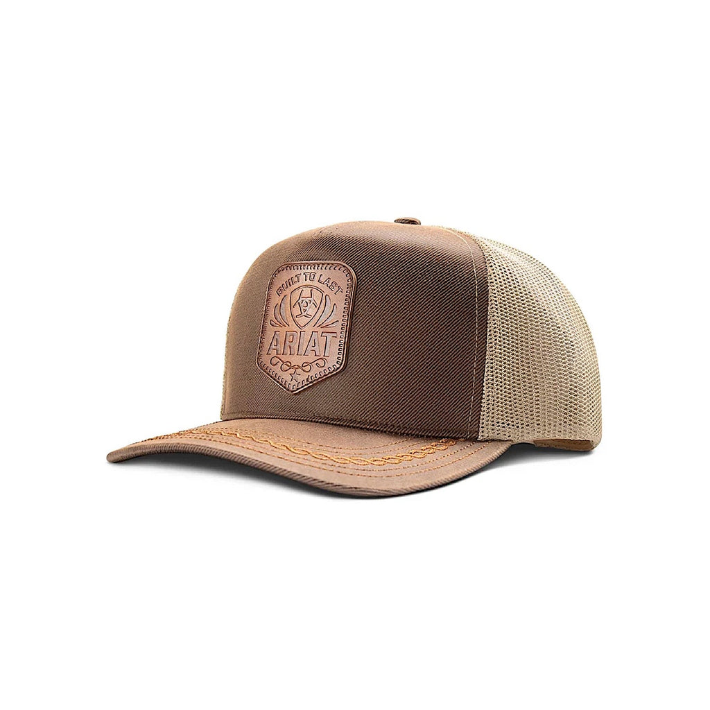 Buy Ariat Faux Leather Patch Cap - Brown | The Stable Door