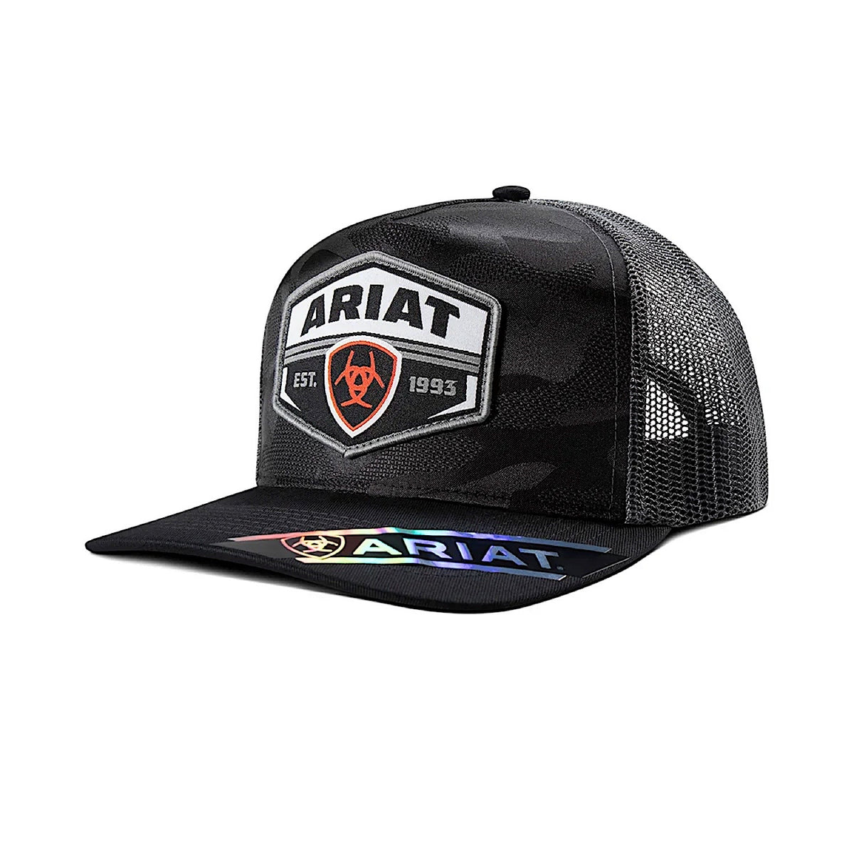 Ariat Camo Patch Trucker Cap - Black
