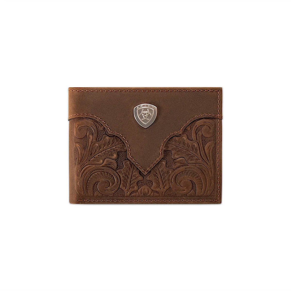 Ariat Overlay Embossed Bifold Wallet - Medium Brown