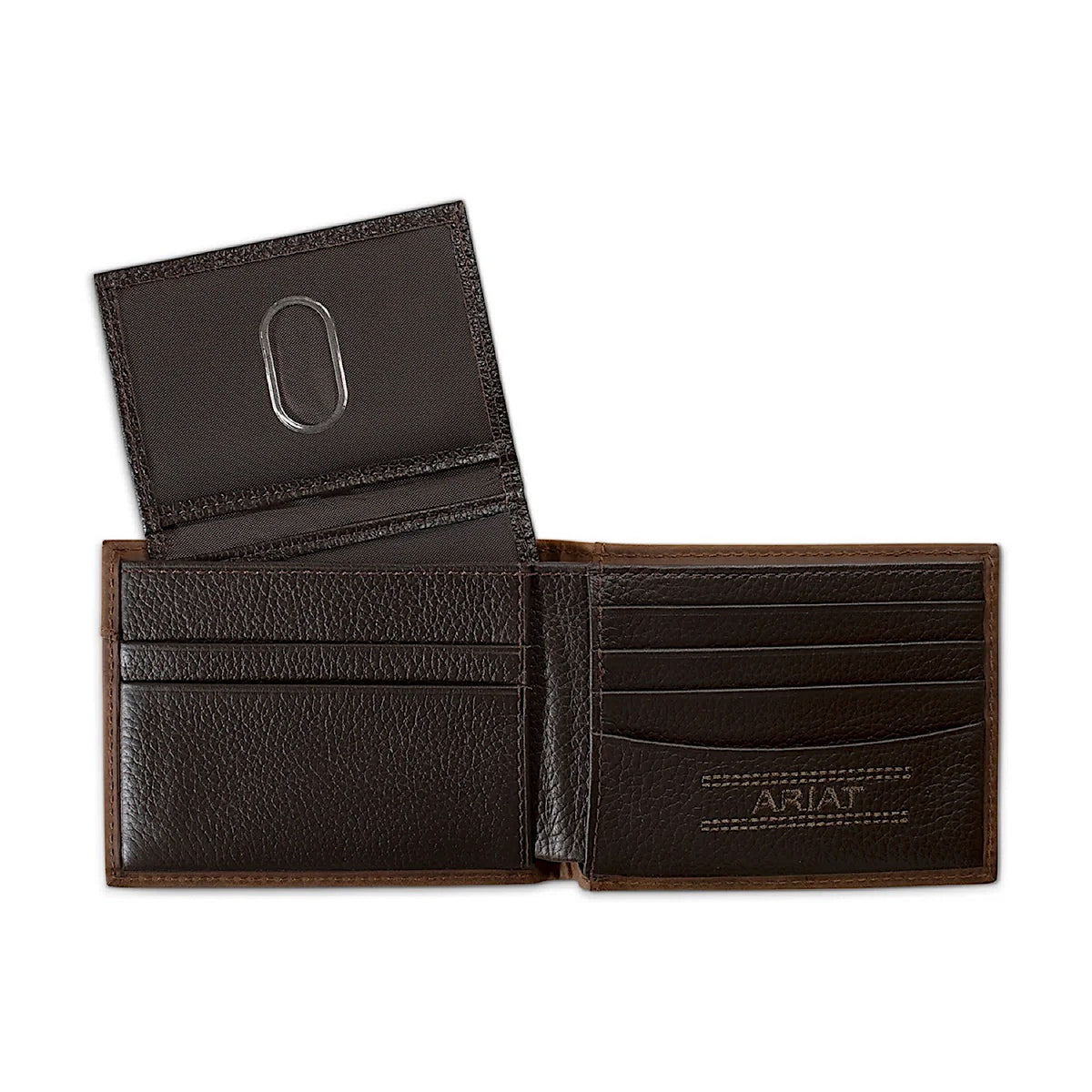 Ariat Overlay Embossed Bifold Wallet - Medium Brown