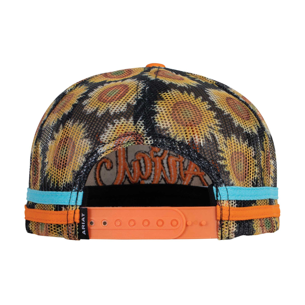 Ariat Mesh Sunflower Script Trucker Cap - Wild Orange