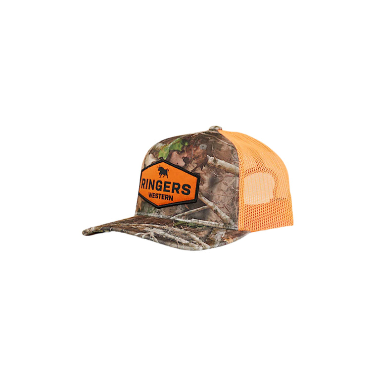 Ringers Western Scotty Trucker Cap - Leaf Camo/Orange