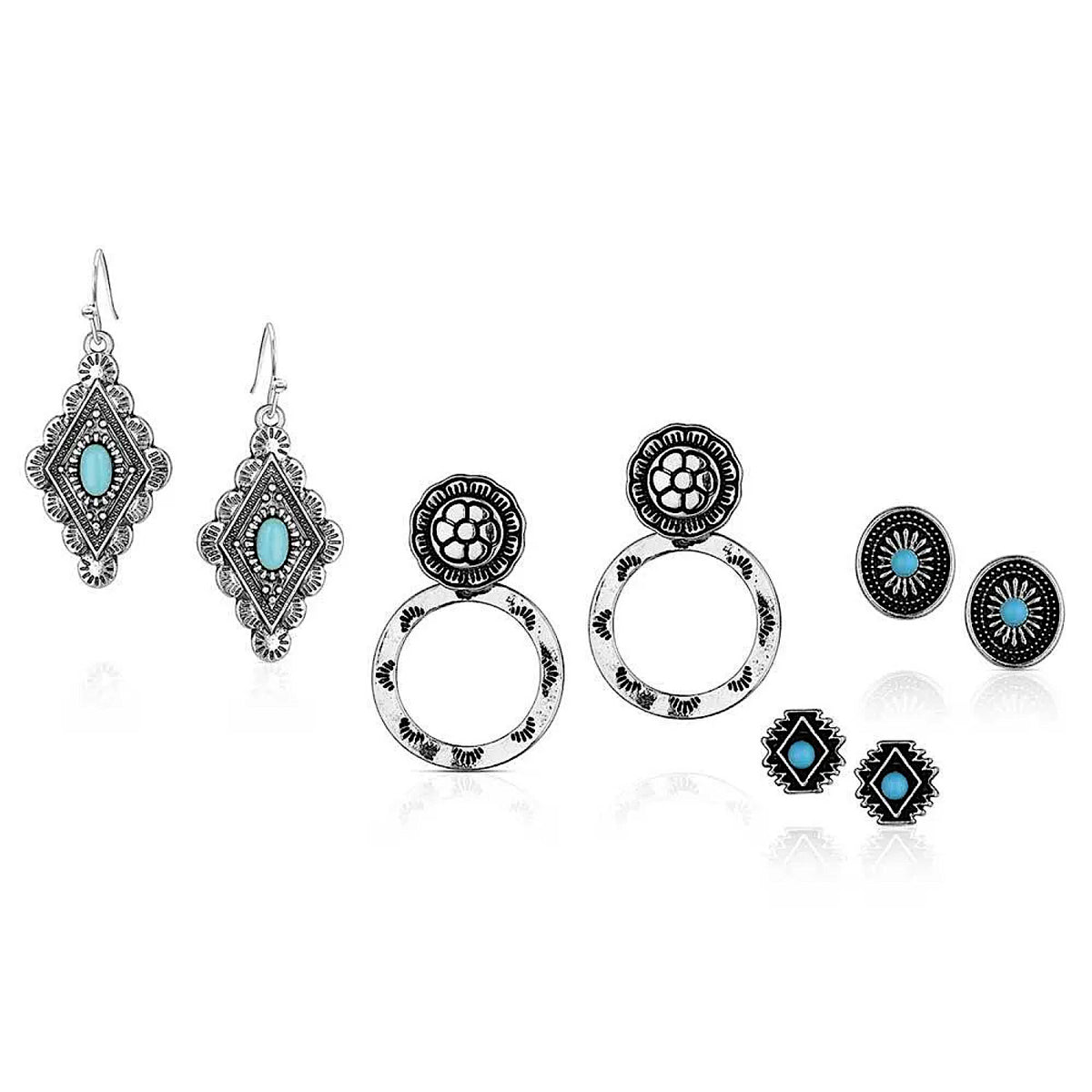 Montana Silversmiths Turquoise Earring Set (4 pairs)