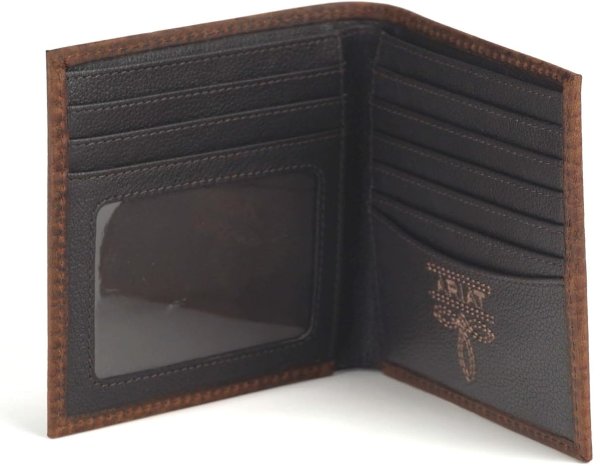 Ariat Mens Large Bifold Style Wallet Bug Stitch - Brown