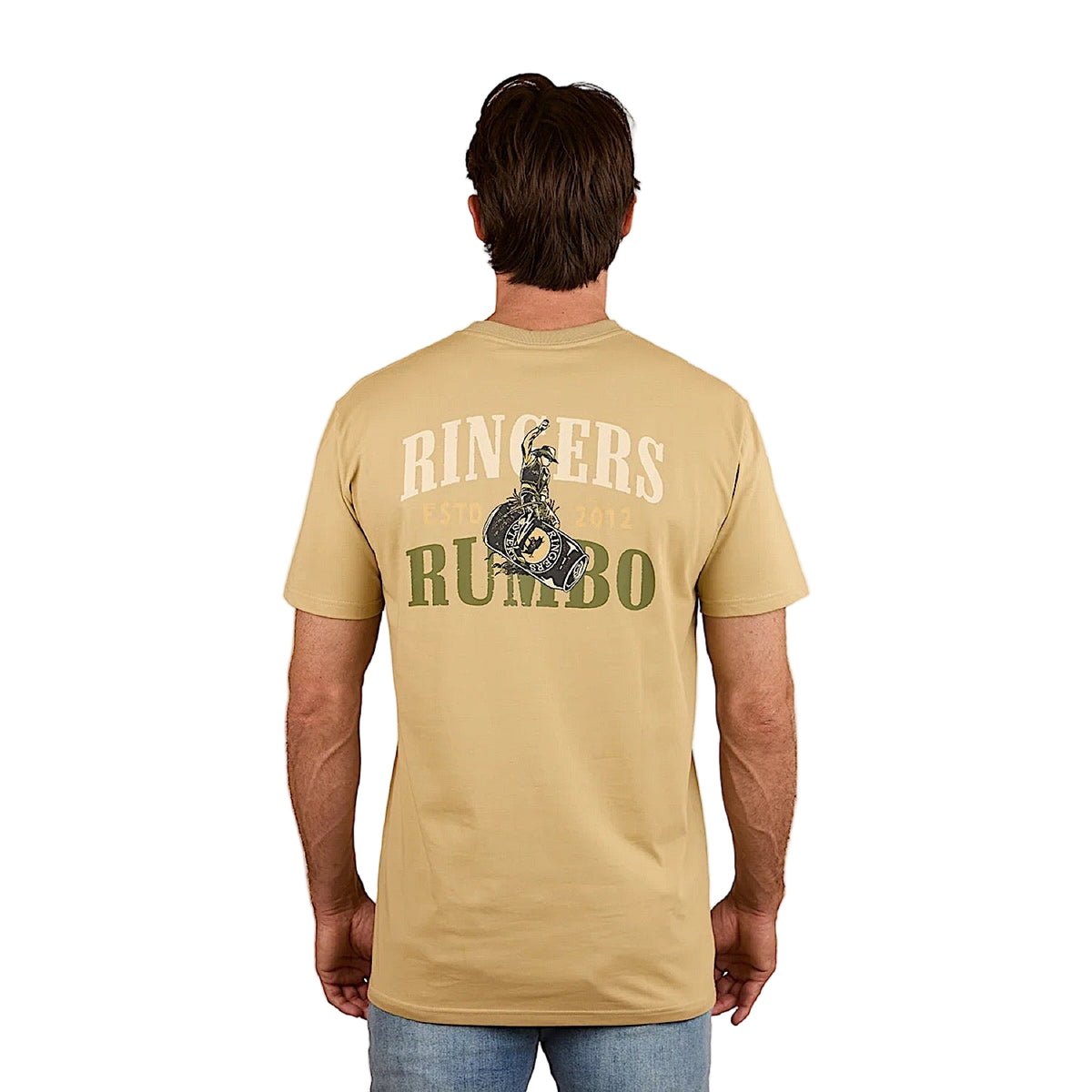 Ringers Western Men’s Aint My First Rumbo Stock Fit T-Shirt - Pale Olive