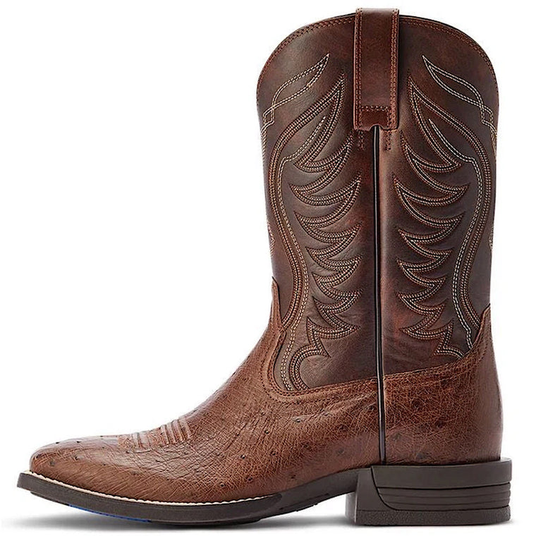 Ariat Mens Reckoning Western Boot Dark Tabac Smooth Quill / Nut Brown