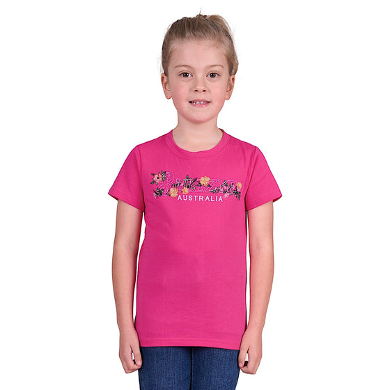 Bullzye Girl's Flora Short Sleeve Tee - Berry