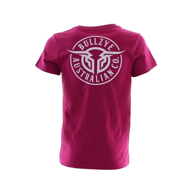 Bullzye Girl's Bullring Short Sleeve Tee Berry