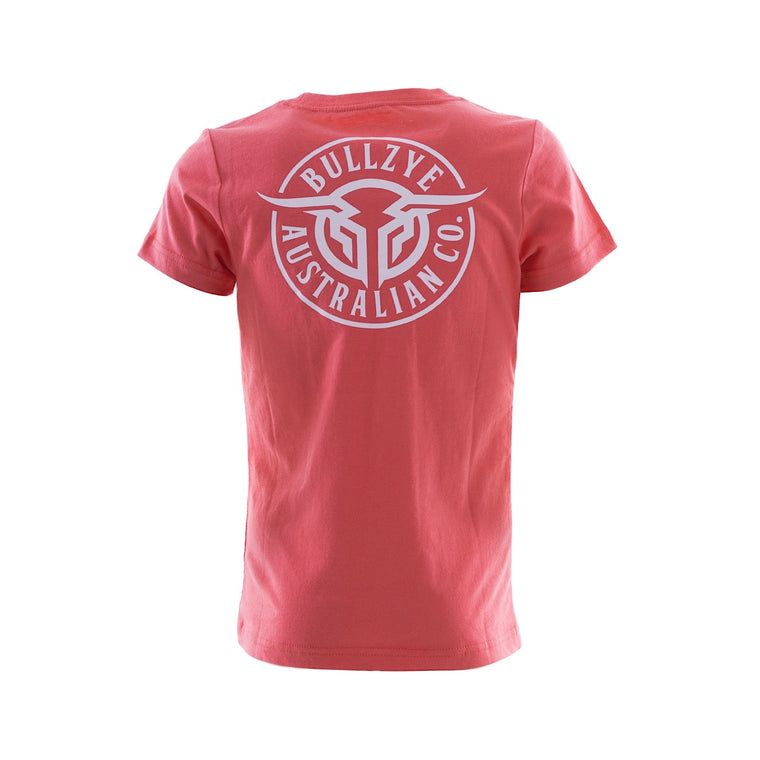 Bullzye Girl's Bullring Short Sleeve Tee Coral