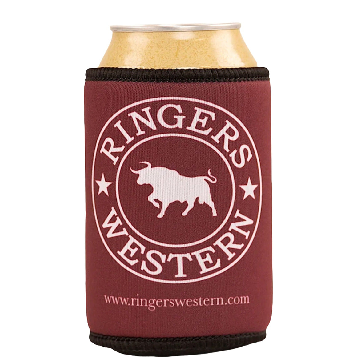 Ringers Western Signature Bull Stubby Cooler - Burgundy