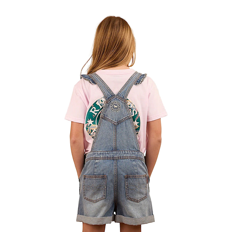 Ringers Western Kid’s Bessie Denim Short Overall - Light Wash Blue