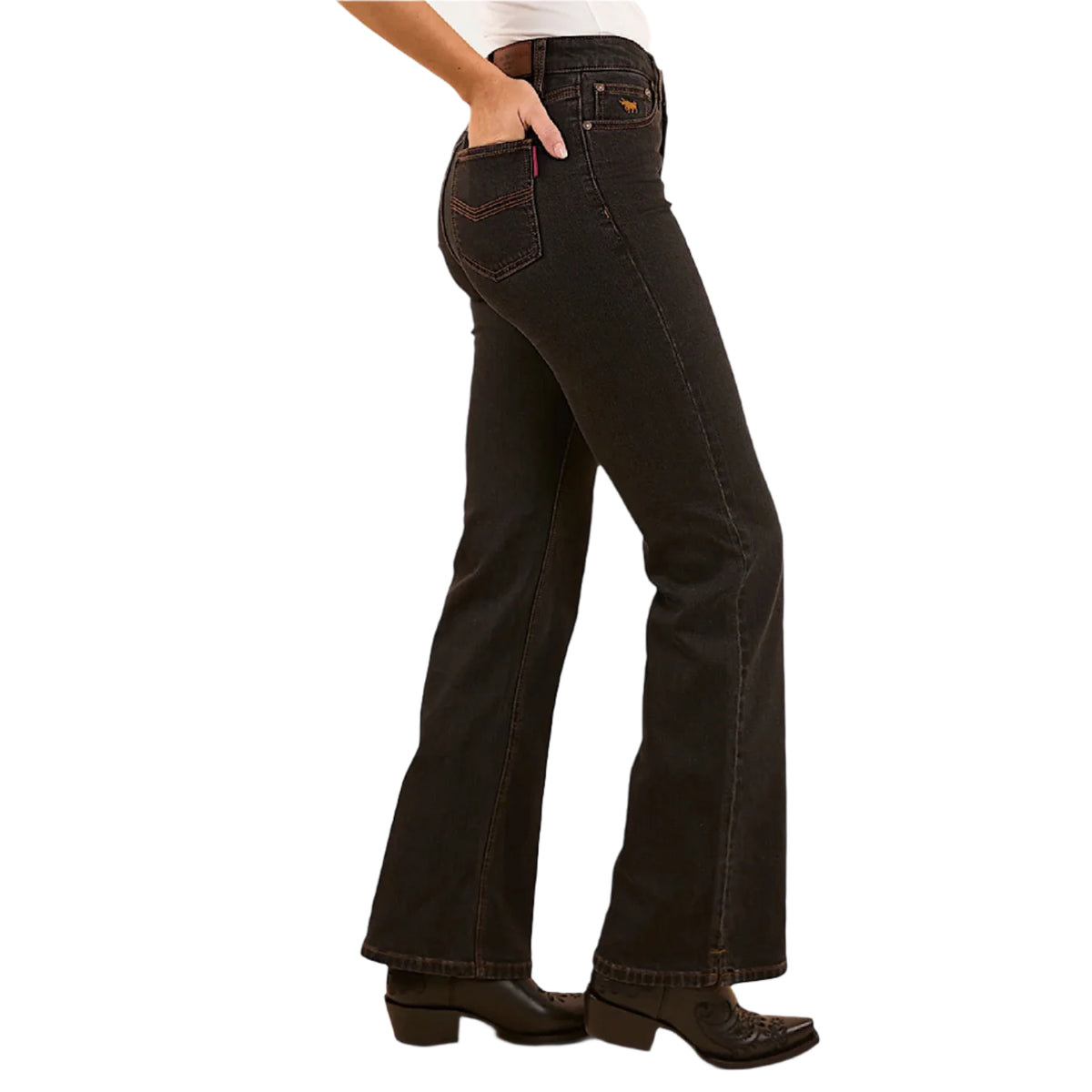 Ringers Western Women’s Betsy High Rise Bootleg Jean - Black
