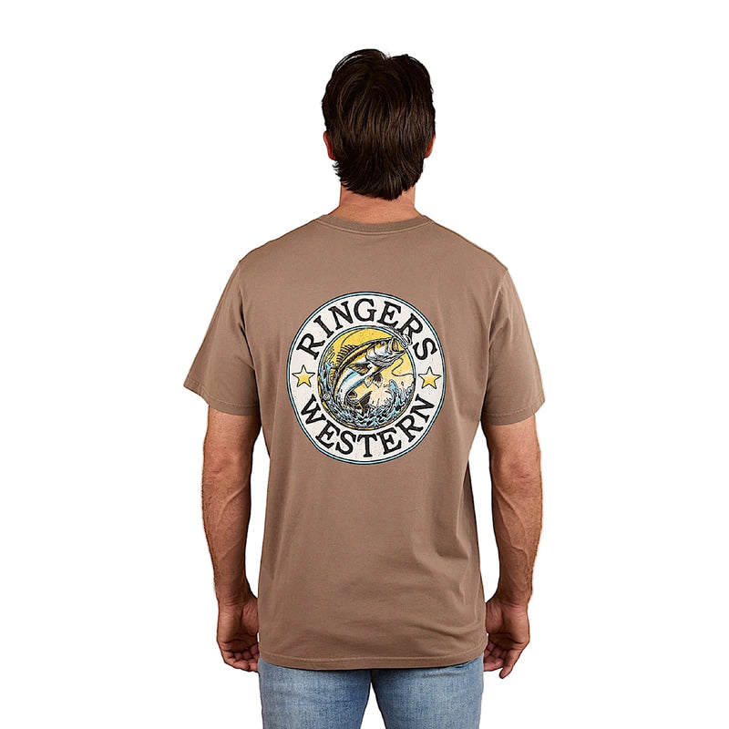Ringers Western Men’s Big Catch Loose Fit T-Shirt - Mushroom