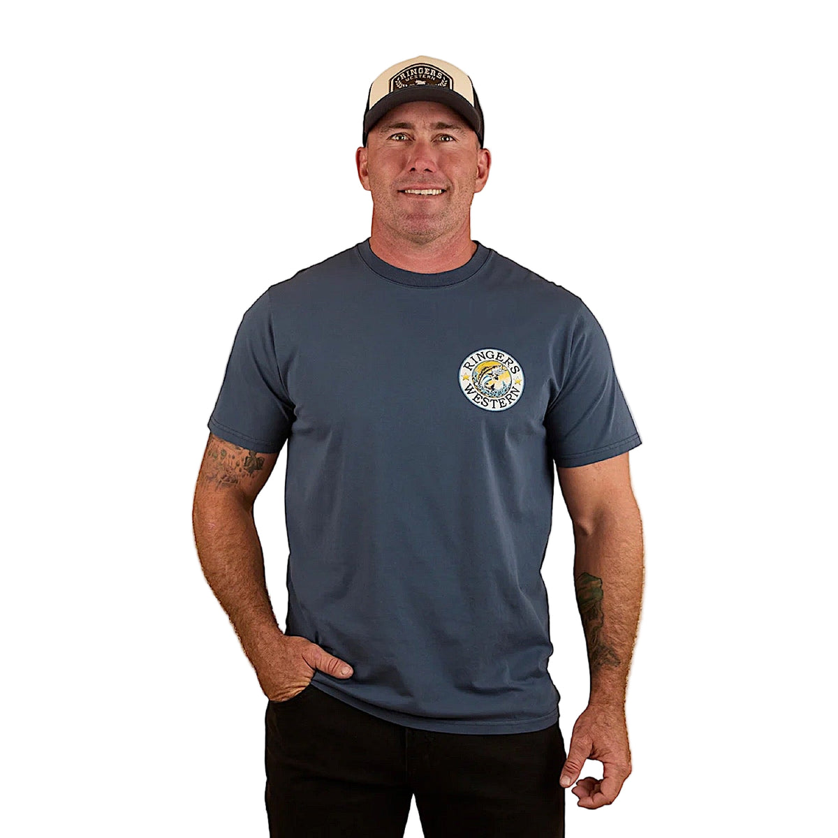 Ringers Western Men’s Big Catch Loose Fit T-Shirt - Washed Navy