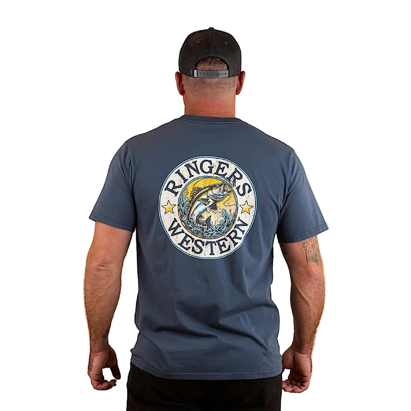 Ringers Western Men’s Big Catch Loose Fit T-Shirt - Washed Navy
