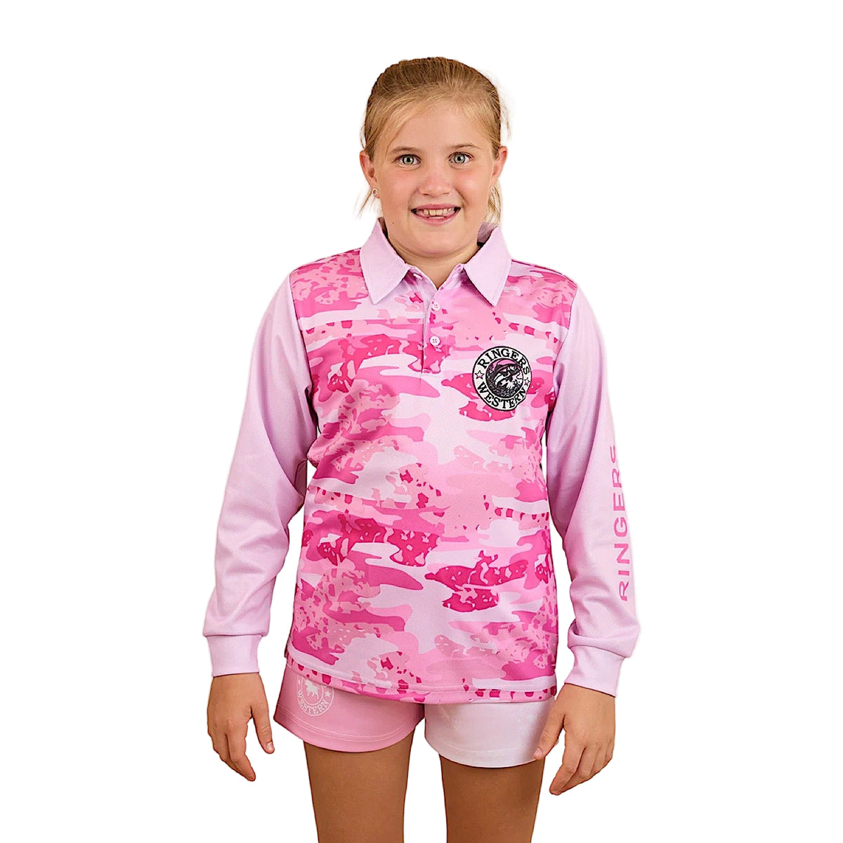 Ringers Western Kid’s Big Catch Fishing Jersey - Ballet Pink