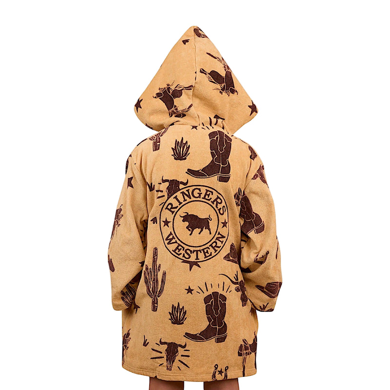 Ringers Western Kids Boot Scootin Zip Through Towel Dark Sand