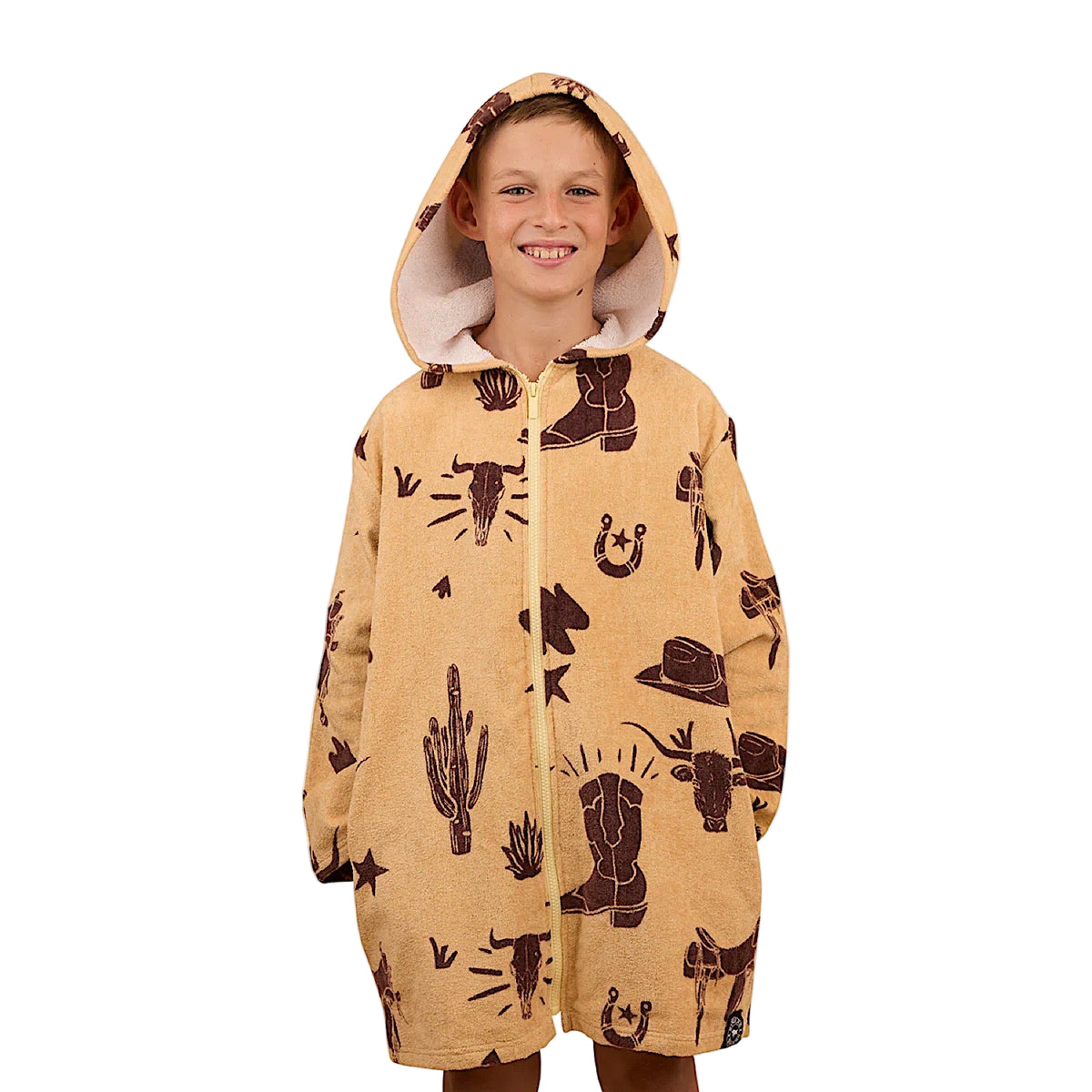 Ringers Western Kids Boot Scootin Zip Through Towel Dark Sand