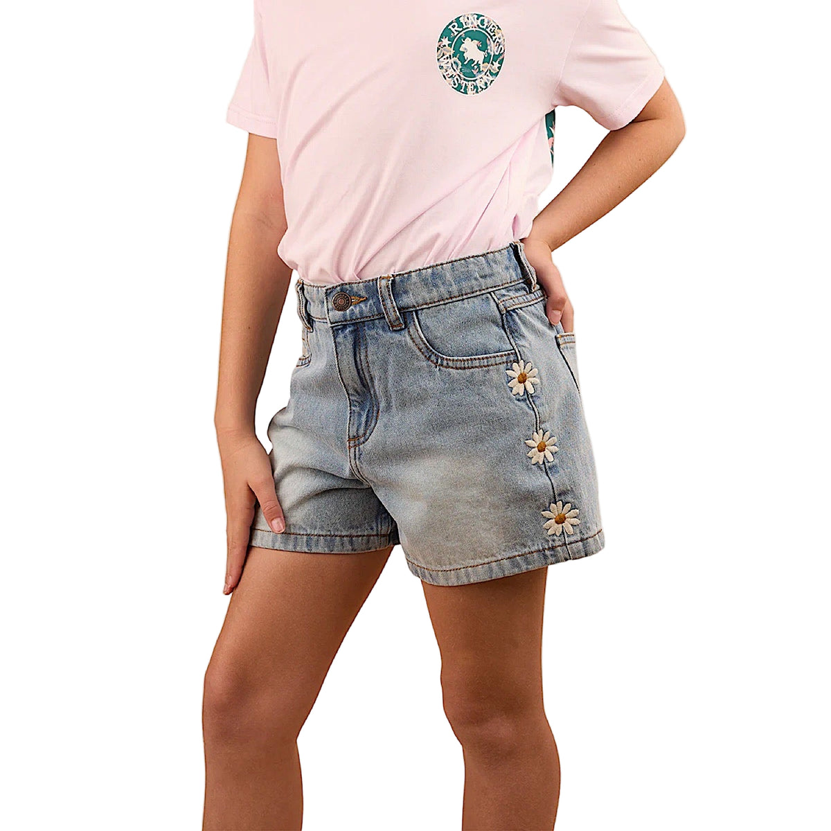 Ringers Western Kid’s Bridie Denim Short - Light Wash Blue