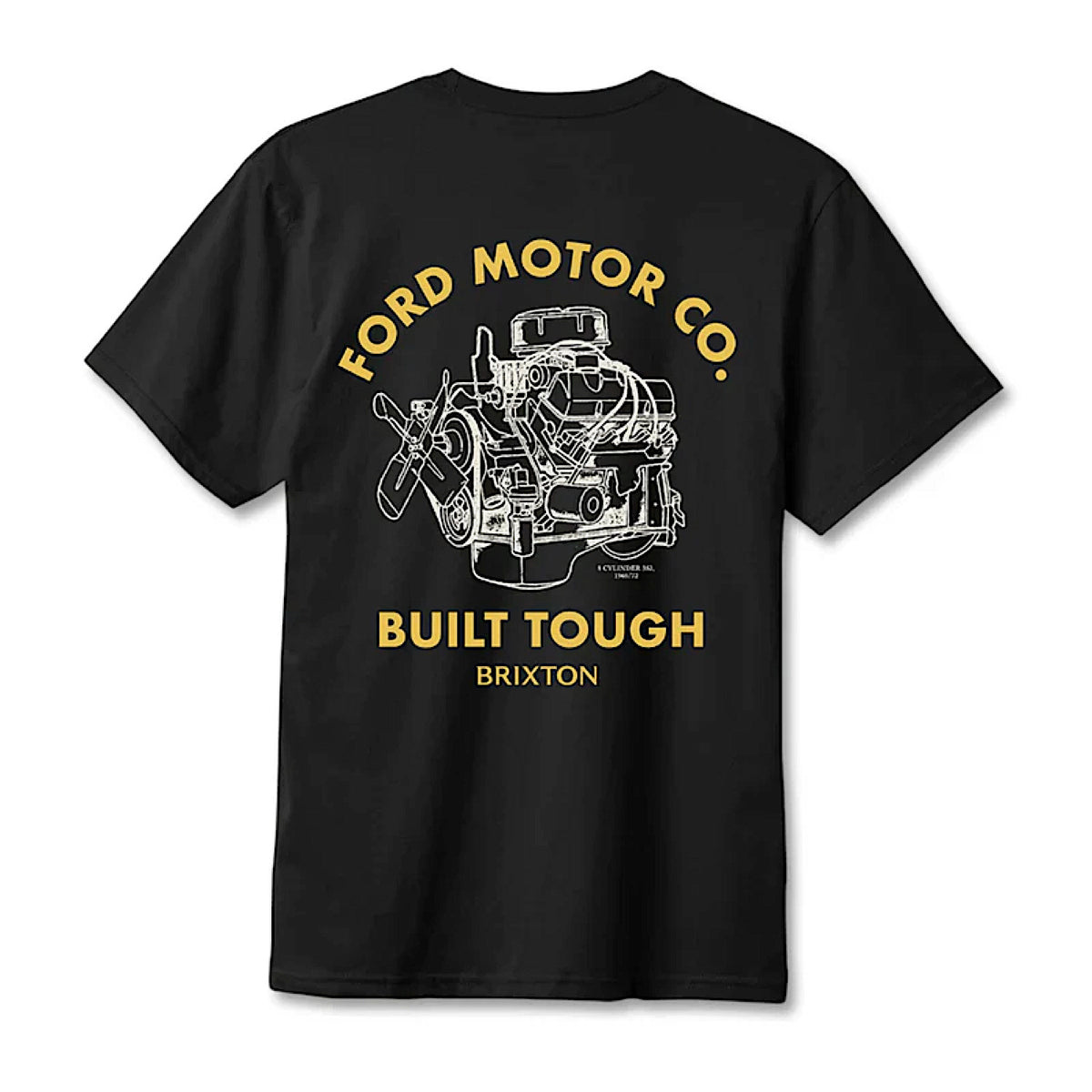 Brixton Men’s Ford Built Tough T Shirt Burnt Rubber