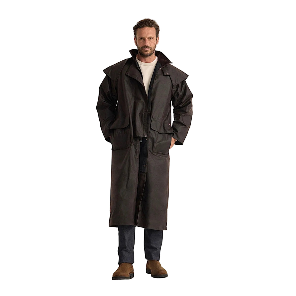 Driza-Bone Heritage Rider Oilskin Coat - Brown