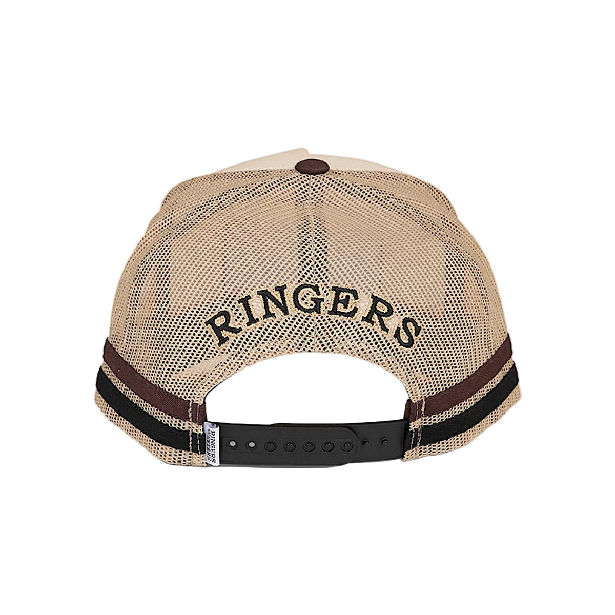 Ringers Western Country Club Deep Fit Trucker Cap - Off White/Chocolate