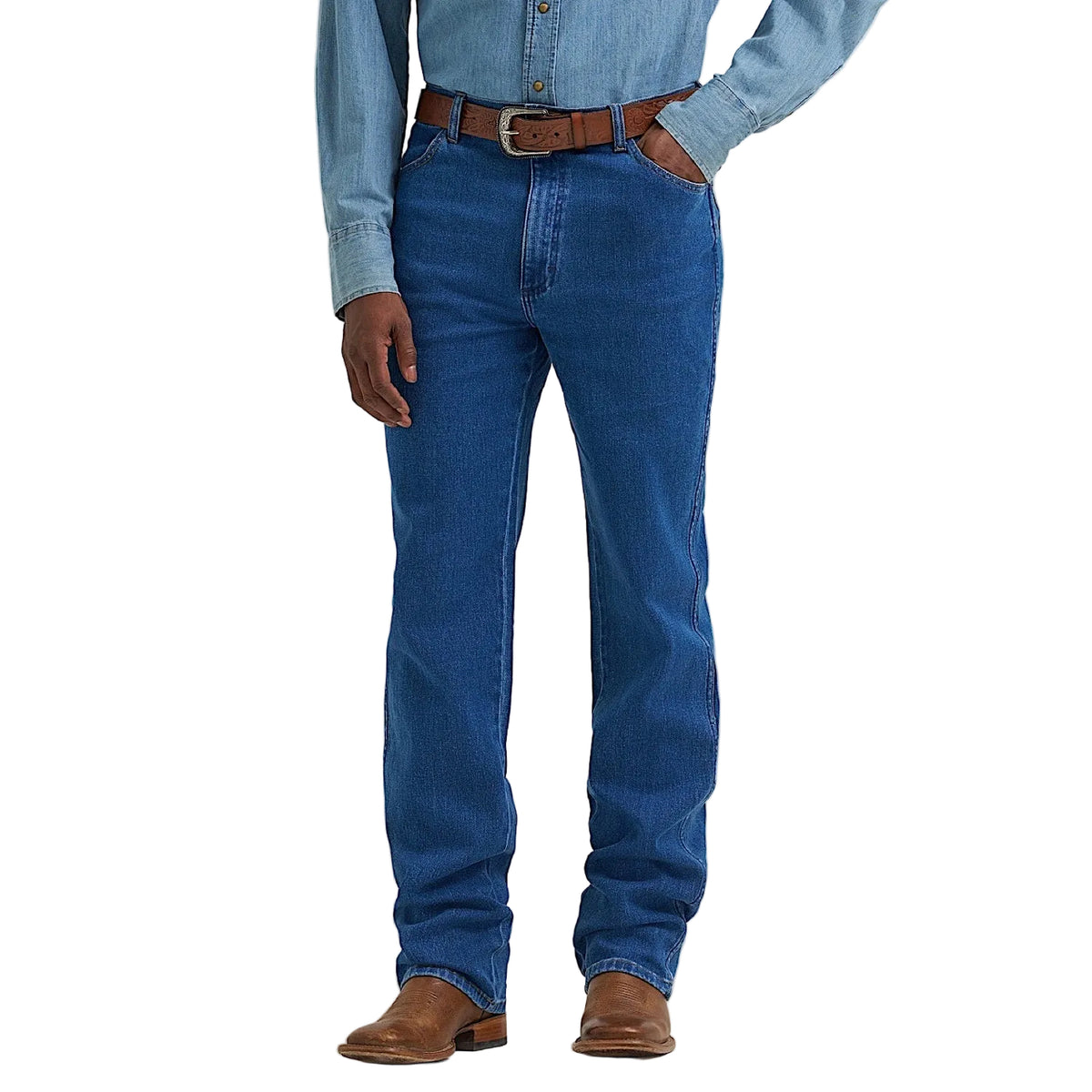 Wrangler Men's Cowboy Cut Slim Tough Lite Jean - Stonewash