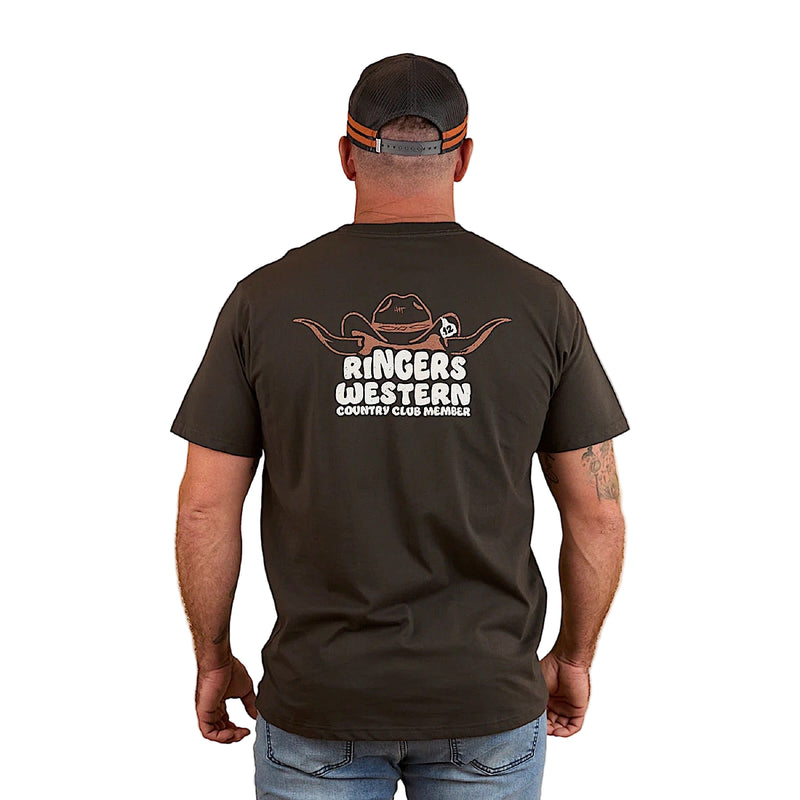 Ringers Western Men’s Country Club Loose Fit T-Shirt - Charcoal