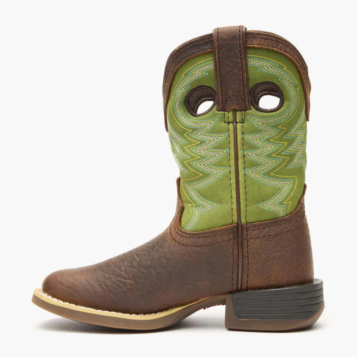 Durango Big Kids Lil Rebel Pro Western Boot - Frontier Brown / Lime