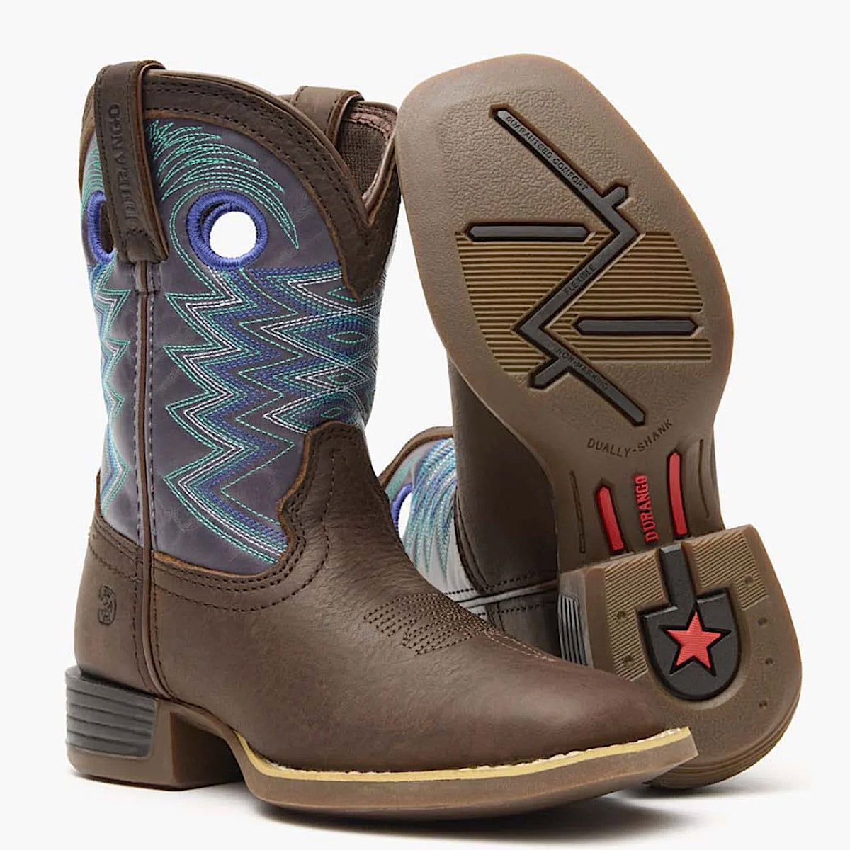 Durango Big Kid's Lil Rebel Pro Western Boot - Earth/Amethyst
