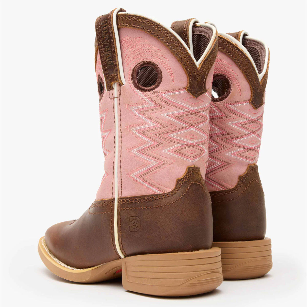 Durango Little Kid's Lil Rebel Pro Western Boot - Dark Chestnut / Bubblegum