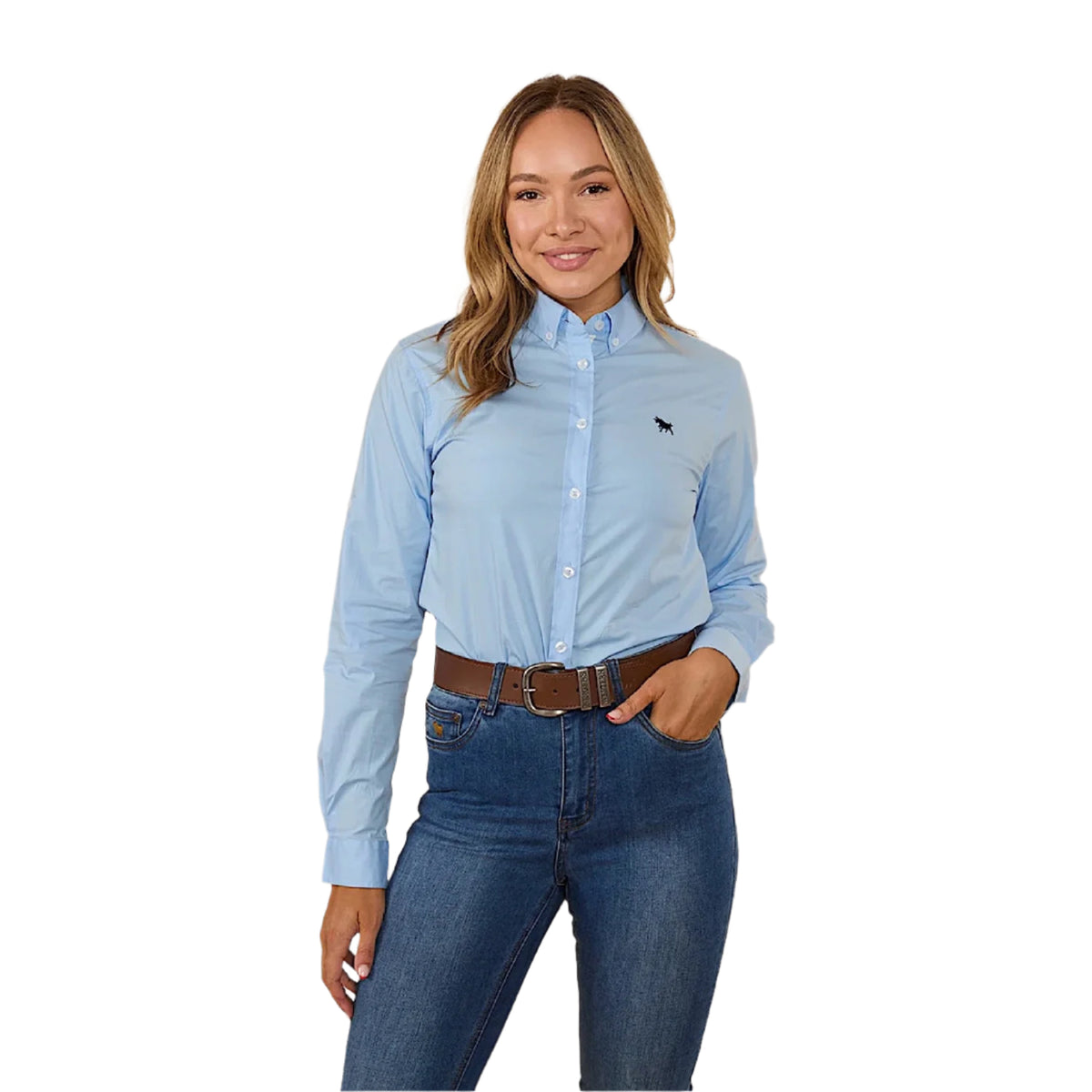 Ringers Western Women’s Longreach Dress Shirt - Sky Blue