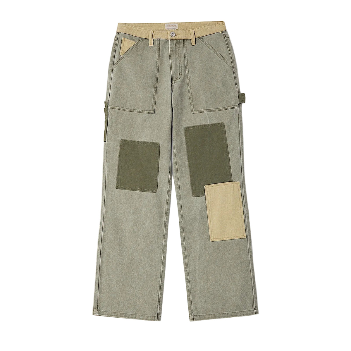 Brixton Women's Essex Patchwork Painter Pant - Vintage Olive Patchwork