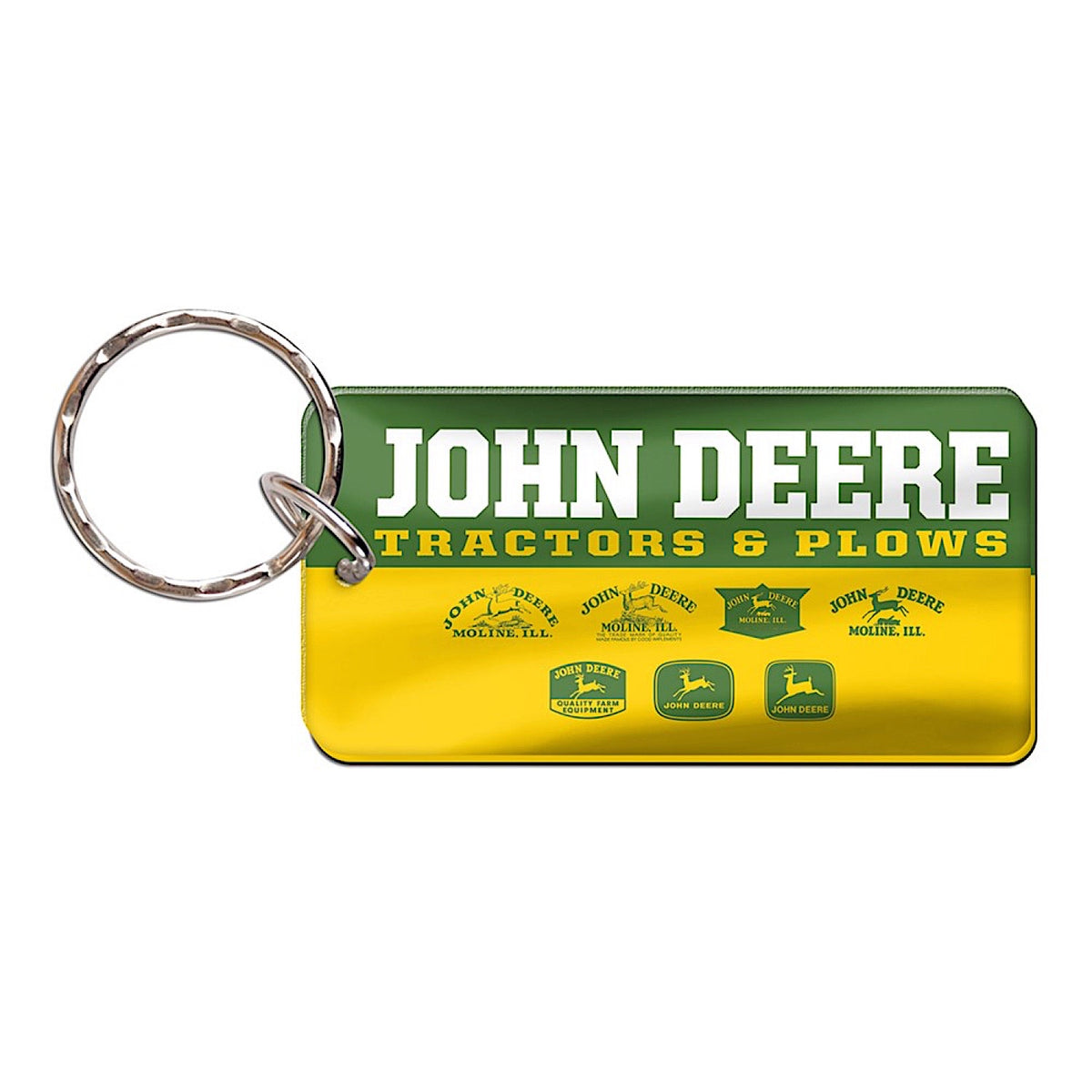 John Deere Rectangle Key Ring - Vintage Logo