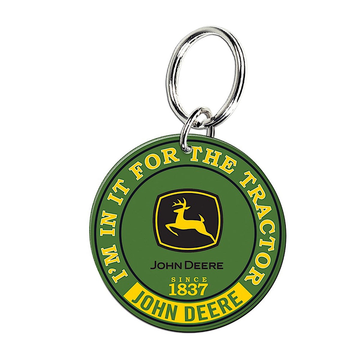 John Deere Round Key Ring - Trademark Logo